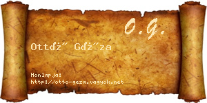 Ottó Géza névjegykártya